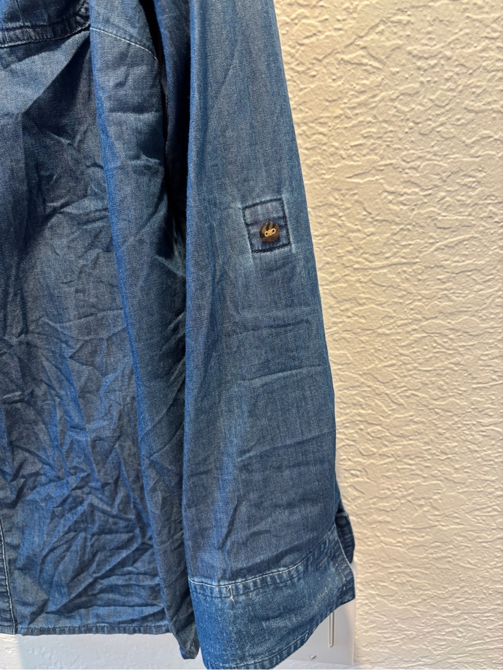 Charter Club Denim Cotton Button Down Shirt Blue 14 - Picture 2 of 7